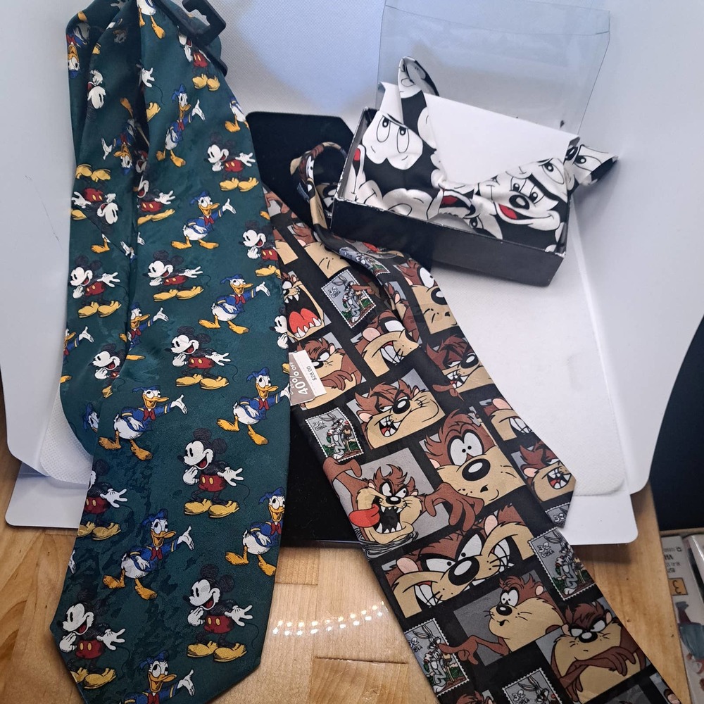 NWT - Three Fun Loony Tunes and Mickey Mouse Ties!